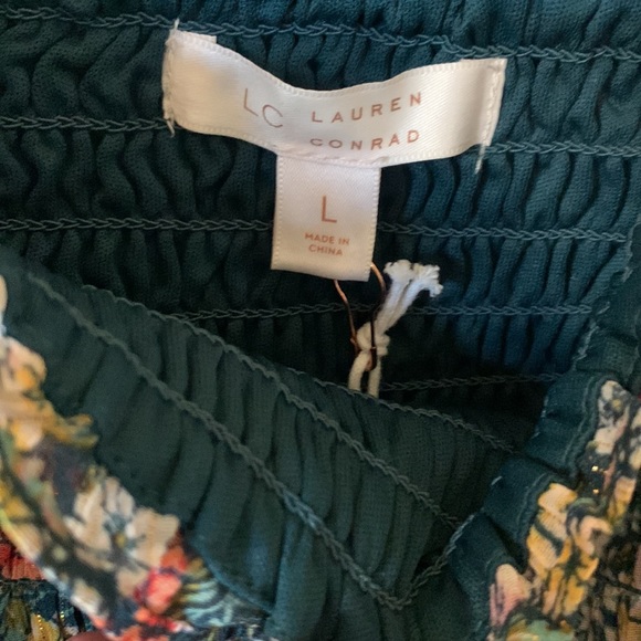 LC Lauren Conrad Smocked Floral Dress Large - Picture 6 of 9
